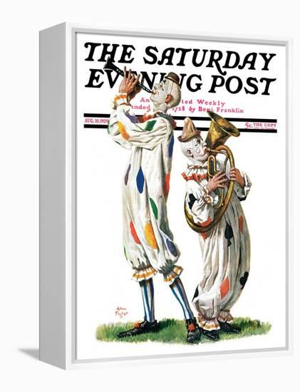"Musical Clowns," Saturday Evening Post Cover, August 10, 1929-Alan Foster-Framed Premier Image Canvas