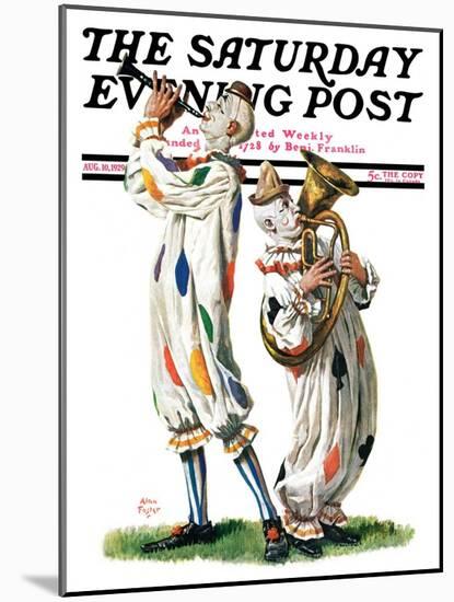 "Musical Clowns," Saturday Evening Post Cover, August 10, 1929-Alan Foster-Mounted Giclee Print