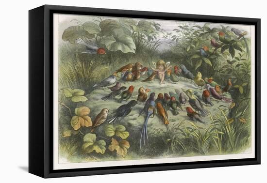 Musical Elf Teaches the Young Birds to Sing-Richard Doyle-Framed Premier Image Canvas