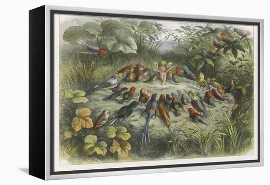 Musical Elf Teaches the Young Birds to Sing-Richard Doyle-Framed Premier Image Canvas