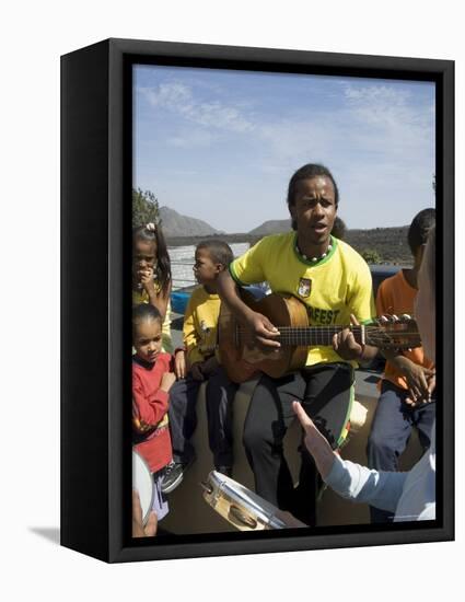 Musical Event at Local School in the Volcanic Caldera, Fogo (Fire), Cape Verde Islands, Africa-R H Productions-Framed Premier Image Canvas