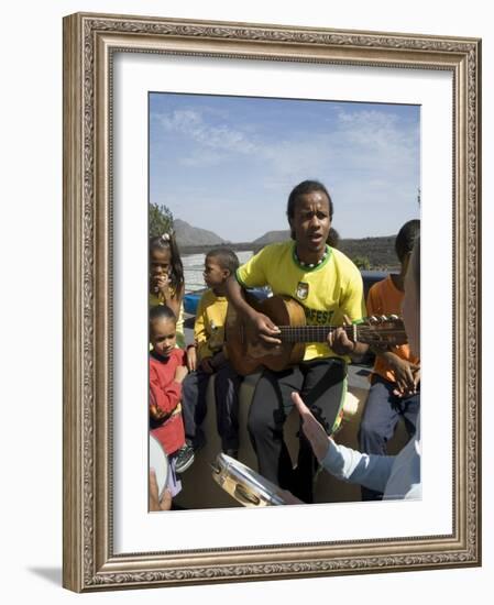 Musical Event at Local School in the Volcanic Caldera, Fogo (Fire), Cape Verde Islands, Africa-R H Productions-Framed Photographic Print