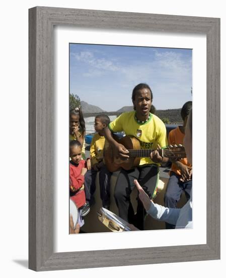 Musical Event at Local School in the Volcanic Caldera, Fogo (Fire), Cape Verde Islands, Africa-R H Productions-Framed Photographic Print