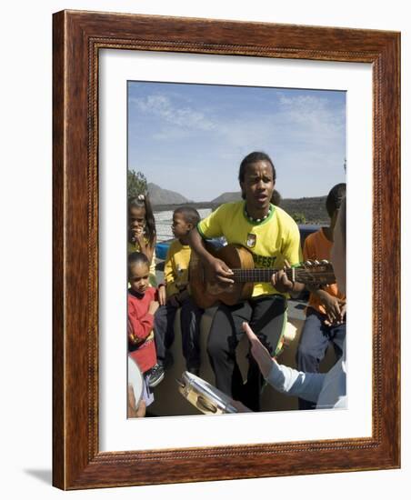 Musical Event at Local School in the Volcanic Caldera, Fogo (Fire), Cape Verde Islands, Africa-R H Productions-Framed Photographic Print