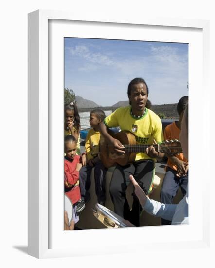 Musical Event at Local School in the Volcanic Caldera, Fogo (Fire), Cape Verde Islands, Africa-R H Productions-Framed Photographic Print