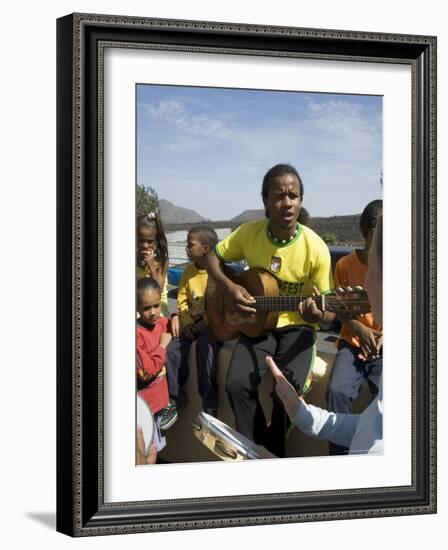 Musical Event at Local School in the Volcanic Caldera, Fogo (Fire), Cape Verde Islands, Africa-R H Productions-Framed Photographic Print