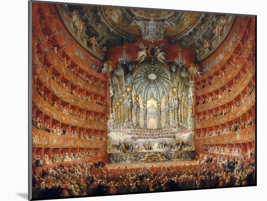 Musical Feast Given by the Cardinal De La Rochefoucauld in the Teatro Argentina in Rome in 1747-Giovanni Paolo Panini-Mounted Giclee Print