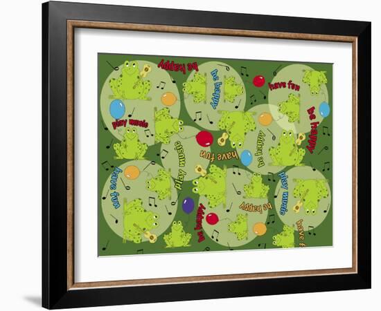 Musical Frog-Maria Trad-Framed Giclee Print