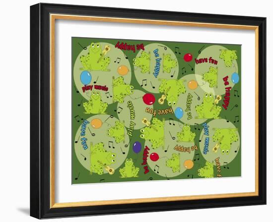 Musical Frog-Maria Trad-Framed Giclee Print