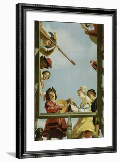 Musical Group on a Balcony, 1622-Gerrit van Honthorst-Framed Giclee Print