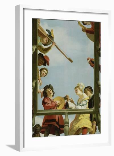 Musical Group on a Balcony, 1622-Gerrit van Honthorst-Framed Giclee Print