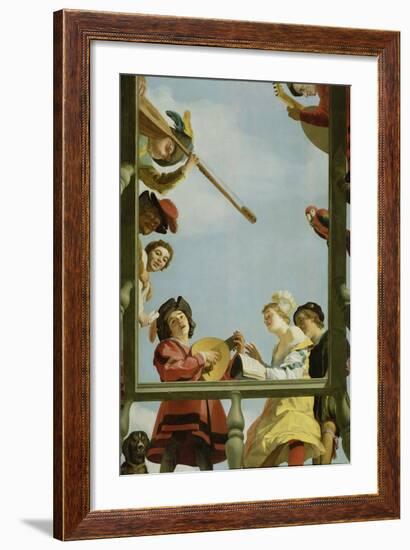 Musical Group on a Balcony, 1622-Gerrit van Honthorst-Framed Giclee Print