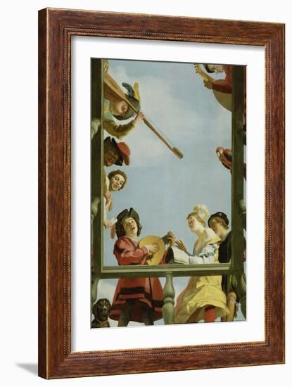 Musical Group on a Balcony, 1622-Gerrit van Honthorst-Framed Giclee Print