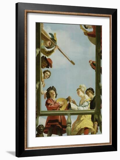 Musical Group on a Balcony, 1622-Gerrit van Honthorst-Framed Giclee Print