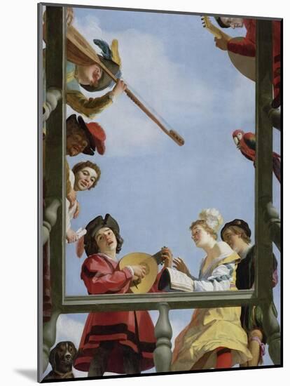 Musical Group on a Balcony-Gerrit Van Honthorst-Mounted Art Print
