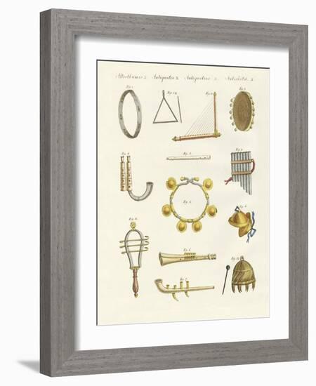 Musical Instruments of the Ancients -- Whistles, Rattles and Cymbals-null-Framed Giclee Print