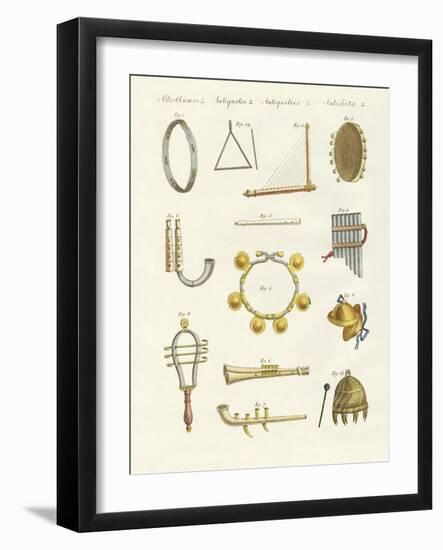 Musical Instruments of the Ancients -- Whistles, Rattles and Cymbals-null-Framed Giclee Print