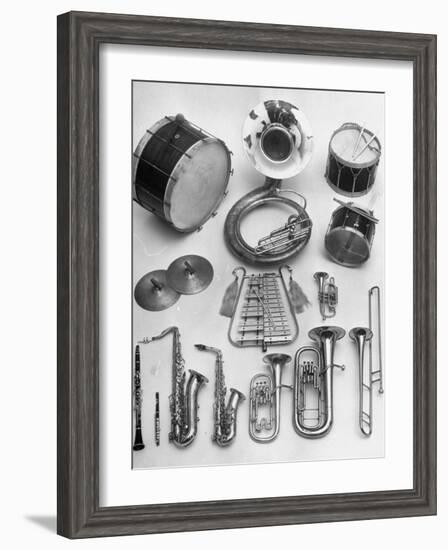 Musical Instruments Which Are Used in a Marching Band-Andreas Feininger-Framed Photographic Print