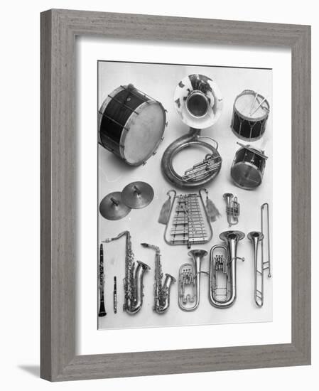 Musical Instruments Which Are Used in a Marching Band-Andreas Feininger-Framed Photographic Print