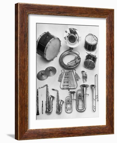 Musical Instruments Which Are Used in a Marching Band-Andreas Feininger-Framed Photographic Print