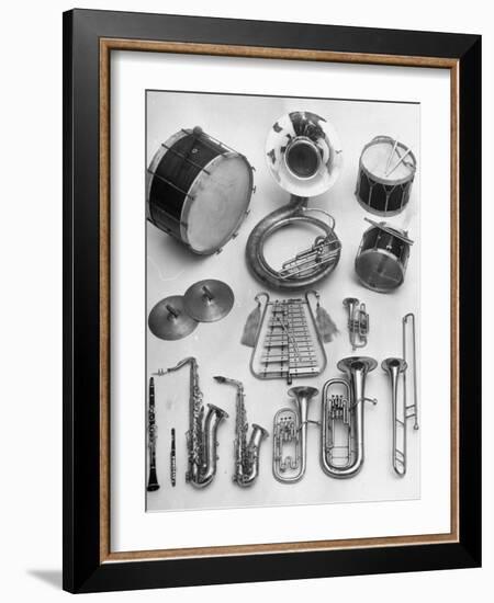 Musical Instruments Which Are Used in a Marching Band-Andreas Feininger-Framed Photographic Print