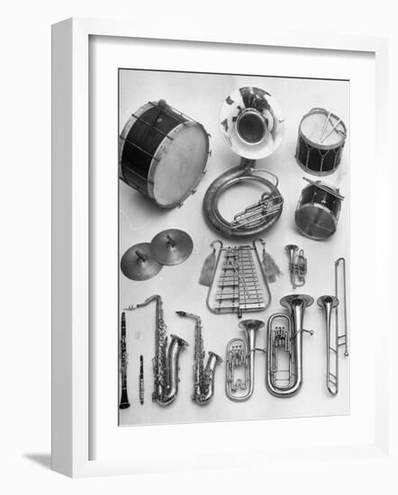 Musical Instruments Which Are Used in a Marching Band-Andreas Feininger-Framed Photographic Print