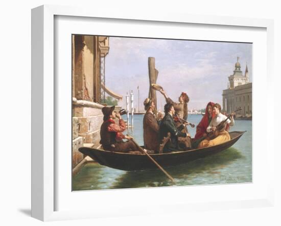 Musical Interlude on the Gondola-Antonio Paoletti-Framed Giclee Print