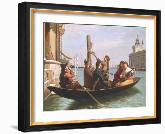 Musical Interlude on the Gondola-Antonio Paoletti-Framed Giclee Print