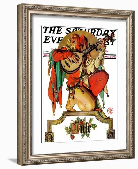 "Musical Jester," Saturday Evening Post Cover, December 26, 1931-Joseph Christian Leyendecker-Framed Giclee Print