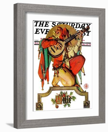 "Musical Jester," Saturday Evening Post Cover, December 26, 1931-Joseph Christian Leyendecker-Framed Giclee Print