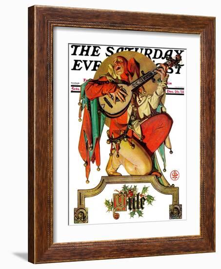 "Musical Jester," Saturday Evening Post Cover, December 26, 1931-Joseph Christian Leyendecker-Framed Giclee Print