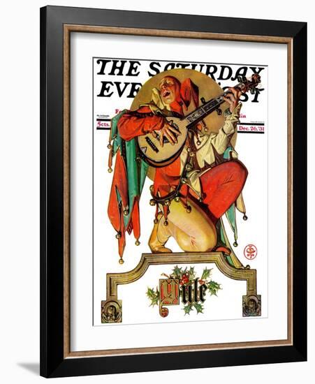 "Musical Jester," Saturday Evening Post Cover, December 26, 1931-Joseph Christian Leyendecker-Framed Giclee Print