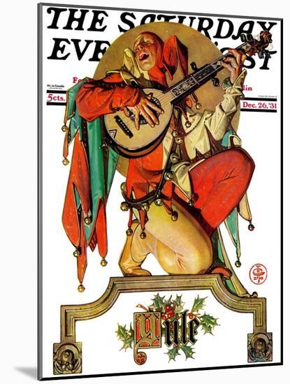 "Musical Jester," Saturday Evening Post Cover, December 26, 1931-Joseph Christian Leyendecker-Mounted Giclee Print
