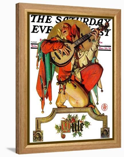 "Musical Jester," Saturday Evening Post Cover, December 26, 1931-Joseph Christian Leyendecker-Framed Premier Image Canvas