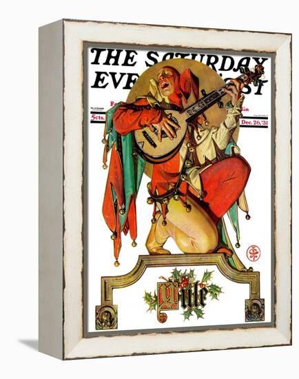 "Musical Jester," Saturday Evening Post Cover, December 26, 1931-Joseph Christian Leyendecker-Framed Premier Image Canvas