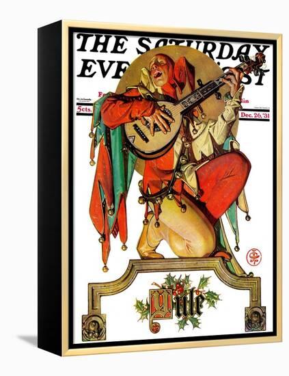 "Musical Jester," Saturday Evening Post Cover, December 26, 1931-Joseph Christian Leyendecker-Framed Premier Image Canvas