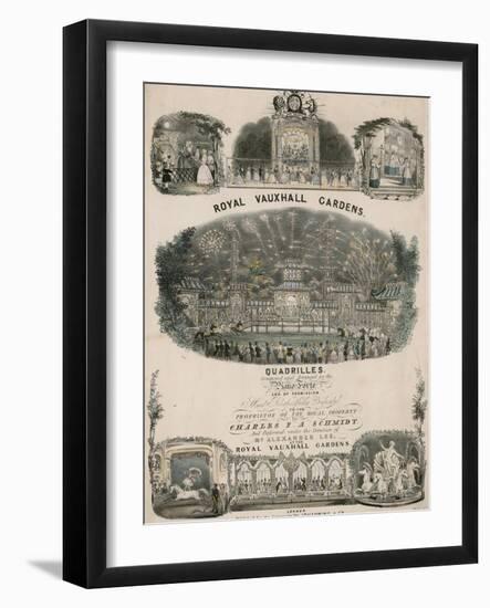Musical Score for Royal Vauxhall Gardens Quadrilles by Charles F a Schmidt-null-Framed Giclee Print