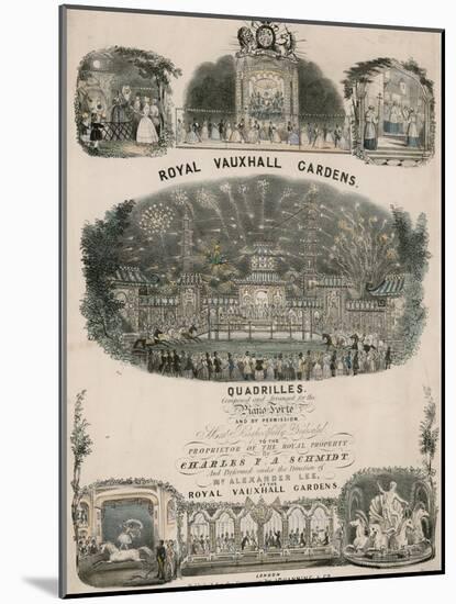 Musical Score for Royal Vauxhall Gardens Quadrilles by Charles F a Schmidt-null-Mounted Giclee Print