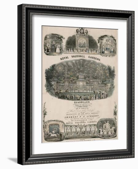 Musical Score for Royal Vauxhall Gardens Quadrilles by Charles F a Schmidt-null-Framed Giclee Print