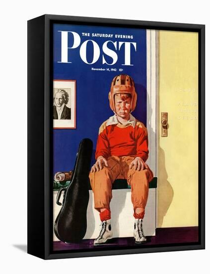 "Musical Sport," Saturday Evening Post Cover, November 14, 1942-Lonie Bee-Framed Premier Image Canvas