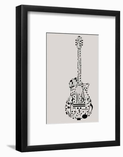 Musical Symbols & Notes Guitar-null-Framed Art Print