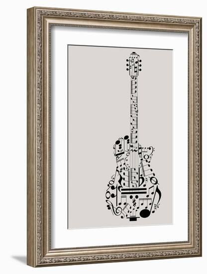 Musical Symbols & Notes Guitar-null-Framed Art Print