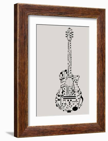 Musical Symbols & Notes Guitar-null-Framed Art Print