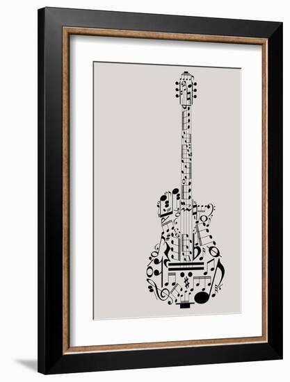 Musical Symbols & Notes Guitar-null-Framed Art Print