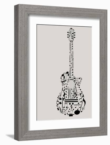 Musical Symbols & Notes Guitar-null-Framed Art Print