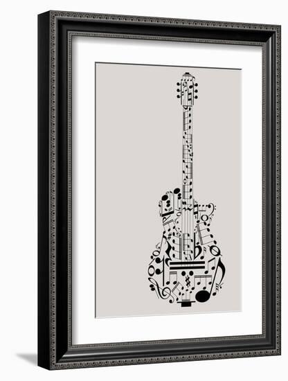Musical Symbols & Notes Guitar-null-Framed Art Print