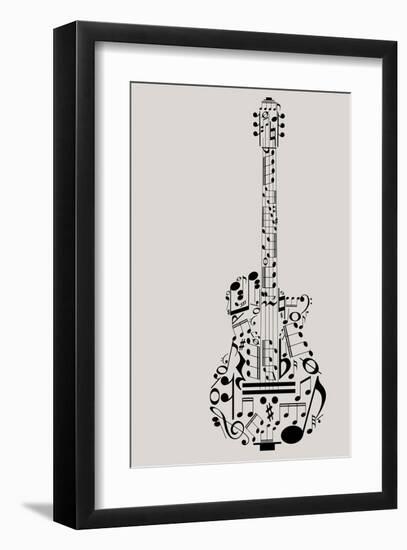 Musical Symbols & Notes Guitar-null-Framed Art Print