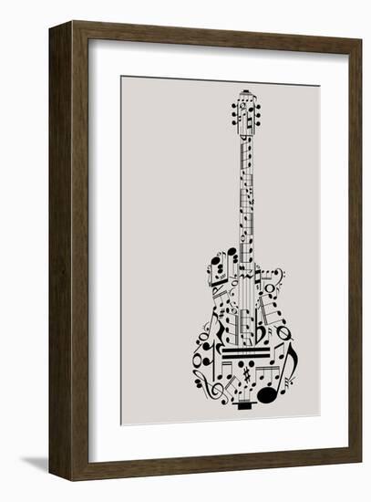 Musical Symbols & Notes Guitar-null-Framed Art Print