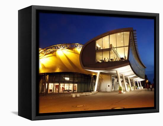 Musical Theatre at Harbour, Illuminated at Night, Hamburg, Germany, Europe-Hans Peter Merten-Framed Premier Image Canvas