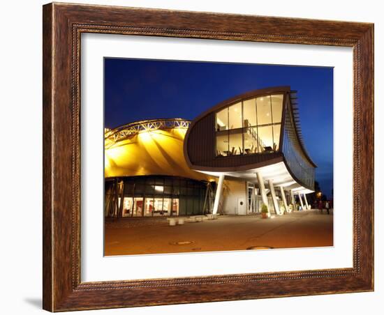 Musical Theatre at Harbour, Illuminated at Night, Hamburg, Germany, Europe-Hans Peter Merten-Framed Photographic Print